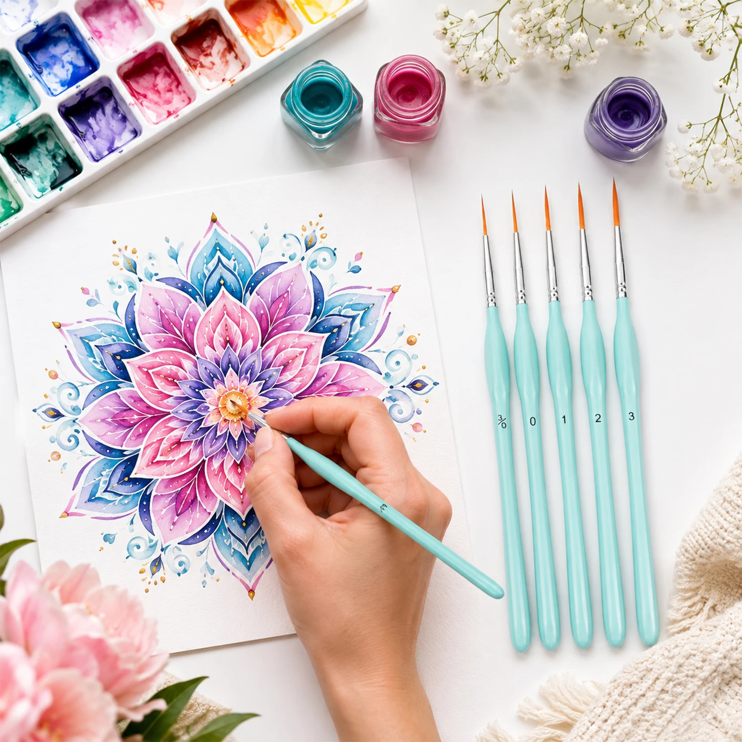 6pcs Rigger Paint Brushes Set, - Detailing Brush Set ulasan dan harga
